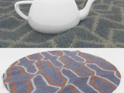 Round Rug Set 109 3D model