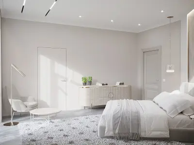 Light Pastel Bedroom 2017 3D Scene 3D model