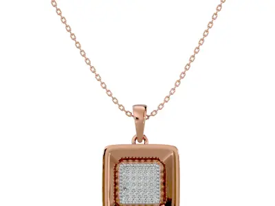 Light Minimalist Diamond Ring Earrings Pendant Set 3D print model