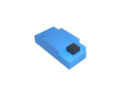 Voxel Mouse v1 003 Low-poly 3D model