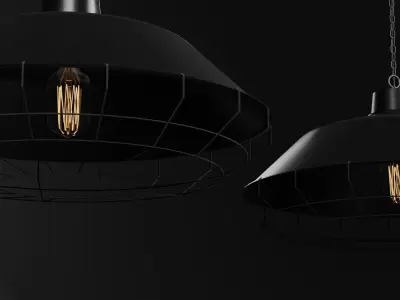 Industrial Ceiling Lamp - 2k textures 3D model