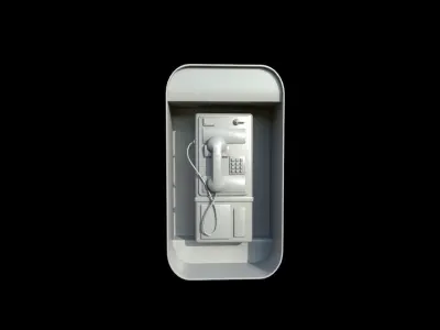 Payphone public telephone Low-poly 3D model