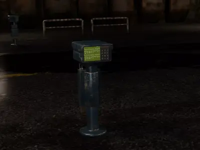 Cyberpunk Infoterminal Low-poly 3D model
