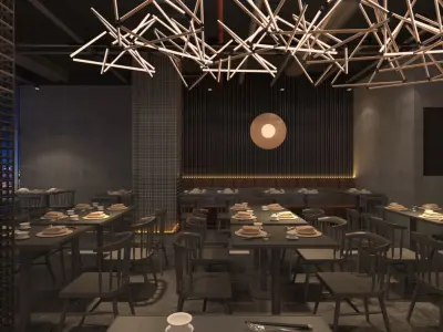 Modern restaurant 3D model 3D model