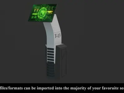 Sci-Fi Control Unit - Low poly - PBR - Game Ready Low-poly 3D model