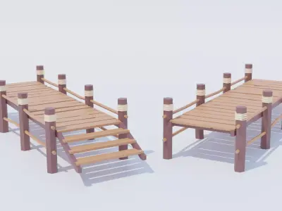 Jetty Low Poly Low-poly 3D model