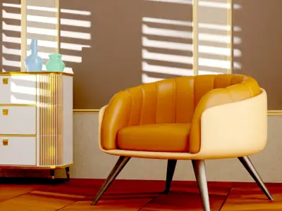 3D model of Architectural scene Minimalistic 3D model