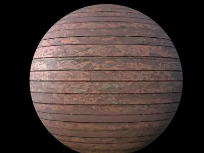 Old Wood Floor Tile PBR Material 4K Texture