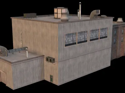 Industrial Storage Building 03 Low-poly 3D model