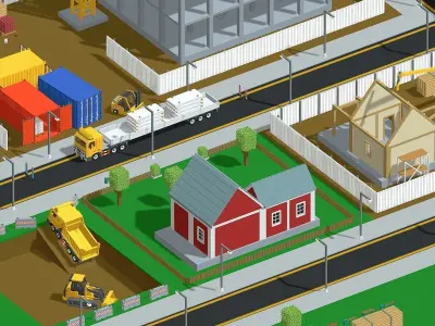 Voxel Construction Pack 85 Items Low-poly 3D model