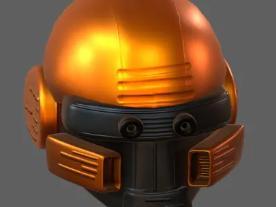 Gas mask helmet 3d model scifi Low-poly  Low-poly 3D model
