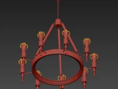 chendelier chandelier made of rope and bulbs 3D model