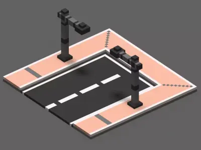 Road Voxel - 5 Low-poly 3D model