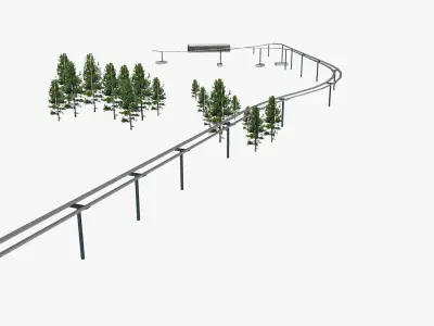 Monorail by Jupiters Low-poly 3D model