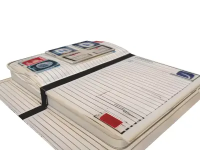 Vintage Philately Journal with Stamps Low-poly 3D model
