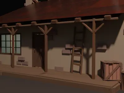 Rural Home Low poly 3D model