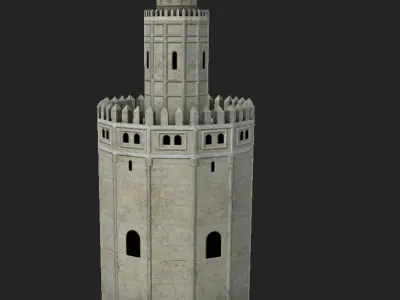 Torre Del Oro Low-poly 3D model