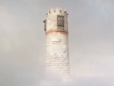 Medieval DRAGON Tower 04 Low-poly 3D model