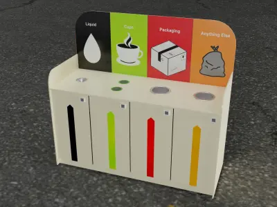 Urban Trash Pack Low-poly 3D model Low-poly 3D model