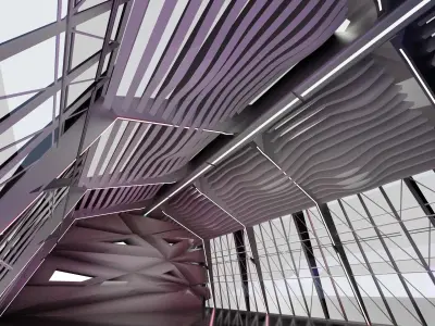 Sci Fi Exhibition Abstract Concept hall inteiror clear 3D model 3D model