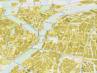 NingBo City urban planning maquett  building   3D Topography 3D model