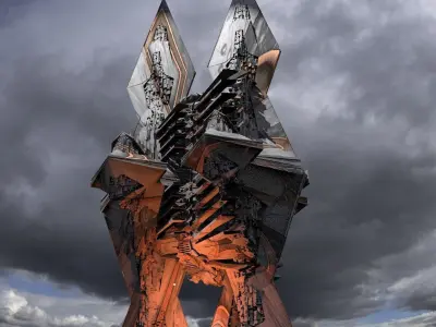 Sci-Fi Egyptian Alien Floating Monolith Huge 3D model