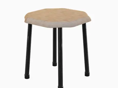 Steel Stool B 02 3D model