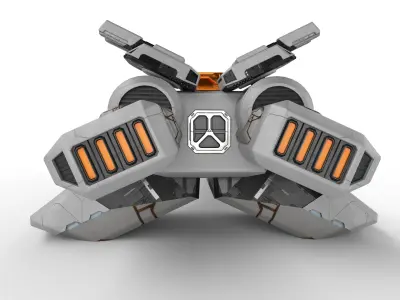 Spaceship Fighter - Source Files Attached 4K Textures