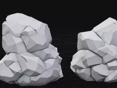 Stylized Rock Game Environment Prop 3D Model Low-poly 3D model