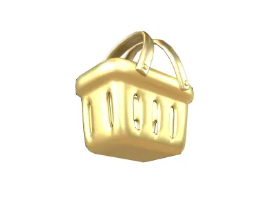Shopping Basket Icon v1 006 Low-poly 3D model