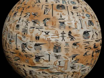 Ancient Egypt Hieroglyphs  - VOL 2 - 9 Seamless PBR Texture