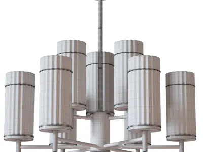 Gold chandelier 3D model 3