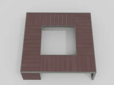 Outdoor Wooden Bench 20 Low-poly 3D model