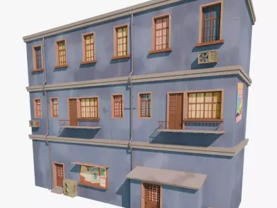 Semi-realistic Stylized House 07 Low-poly 3D model