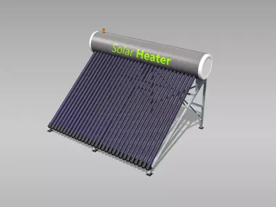 40 Gallon Solar Water Heater Low-poly 3D model