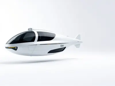 Futuristic Flying Taxi Concept Vehicle Low-poly 3D model