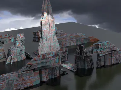 Stargate Pyramid Temple B 3D model