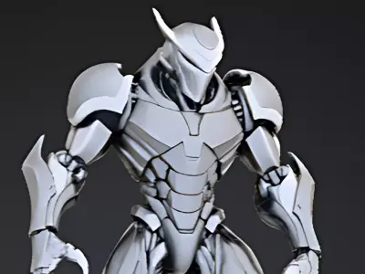 Futuristic Mech Robot Warrior   Sci-Fi Game Ready 3D Character  Low-poly 3D model