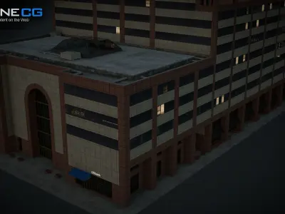 NYC Building AXA Equitable Center Low-poly 3D model