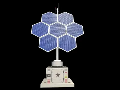 Space Solar Energy System Low-poly 3D model