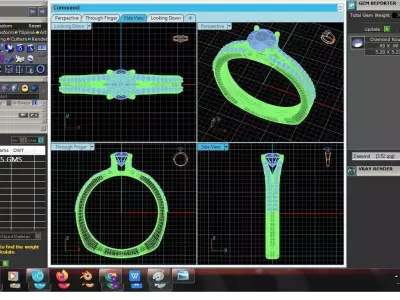 Women Light Weight Solitare Diamond Wedding Ring   30 3D print model