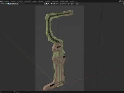 Sci-Fi Utility Pole - Sleek Illumination for Futuristic  Low-poly 3D model