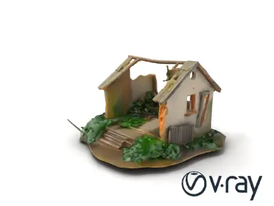 Dilapidated Forgotten House Remnant model pack Low-poly 3D model