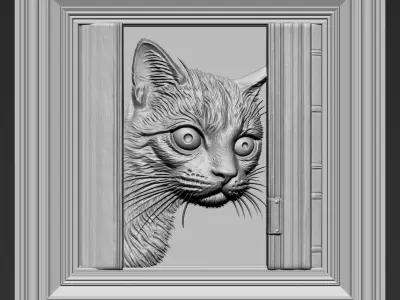 Cat Looking Out the Window A57 3D print model purchase