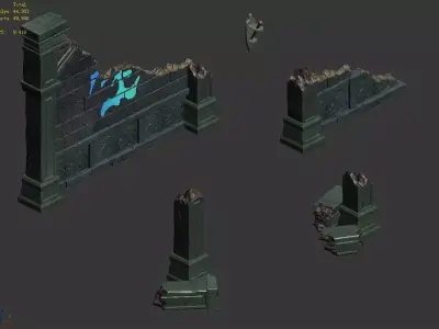 Underground Palace - Remaining Wall 01 3D model