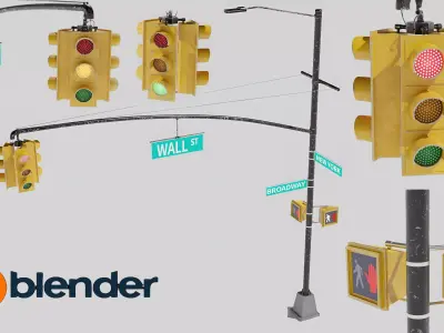 traffic light 3D model 8