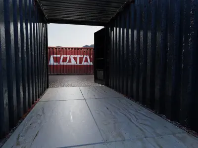 6 Rusty Containers Low-poly 3D model