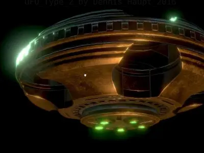 UFO Type 2 Animated and Game Ready Low-poly 3D model