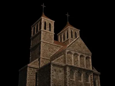 church medieval Low-poly 3D model