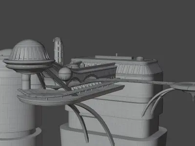 Coruscant Opera House - Star Wars - Sci-fi Building 3D model